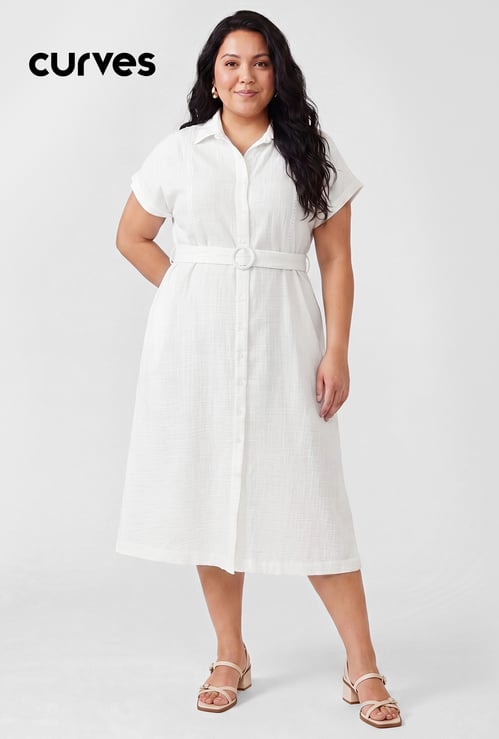 Women Solid Shirt Dress