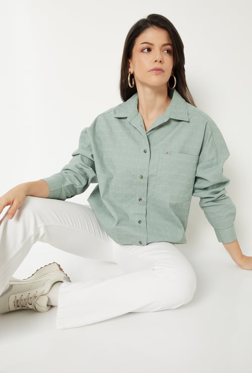 Women Checked Oversized Shirt