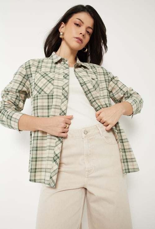 Women Checked Slim Fit Shirt