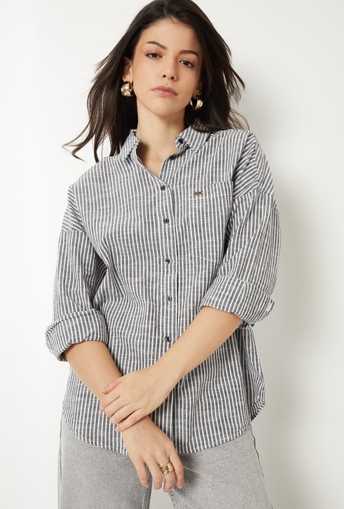 Women Striped Oversized Shirt