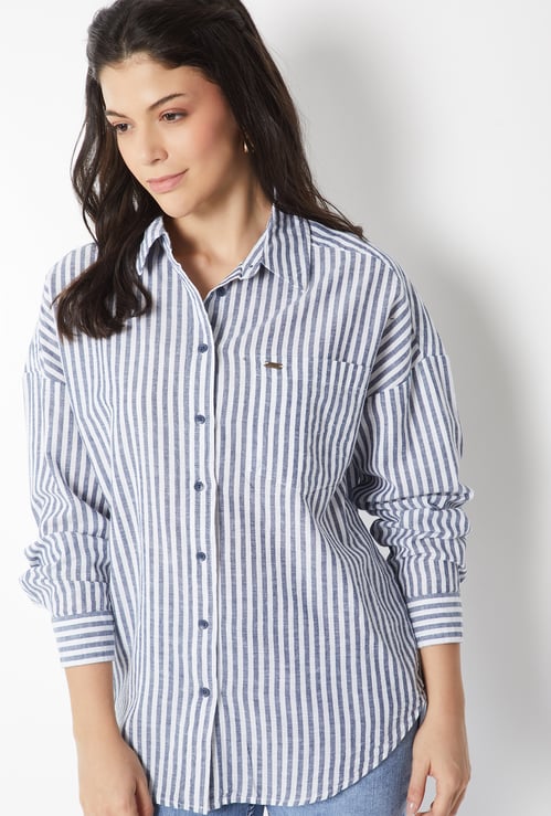Women Striped Oversized Shirt