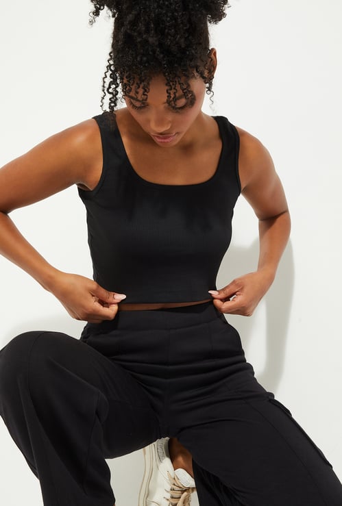 URB_N Women Ribbed Tank Crop Top