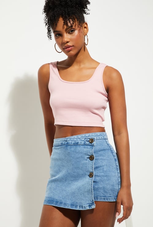 URB_N Women Ribbed Tank Crop Top