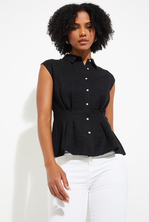 URB_N Women Solid Peplum Top