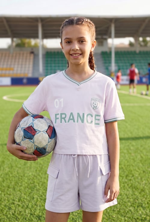 Girls Printed Sports T-shirt