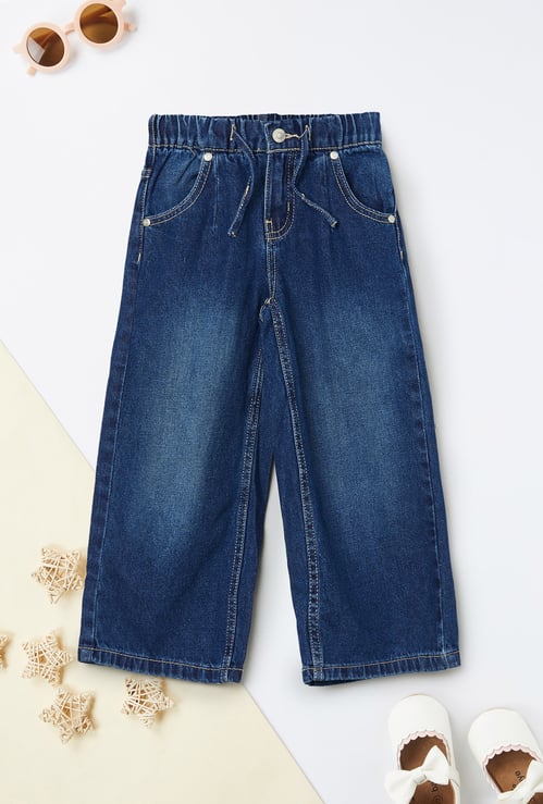 Girls High-Rise Wide Leg Jeans