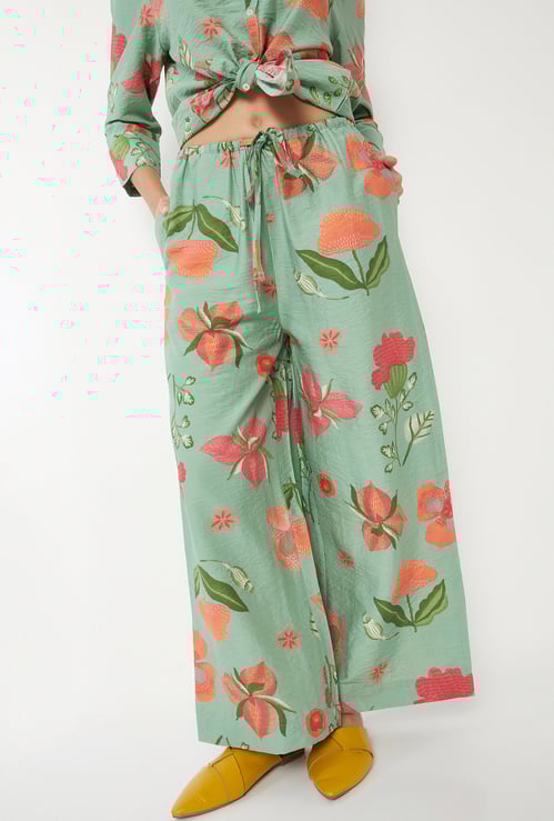 Women Floral Print Palazzos