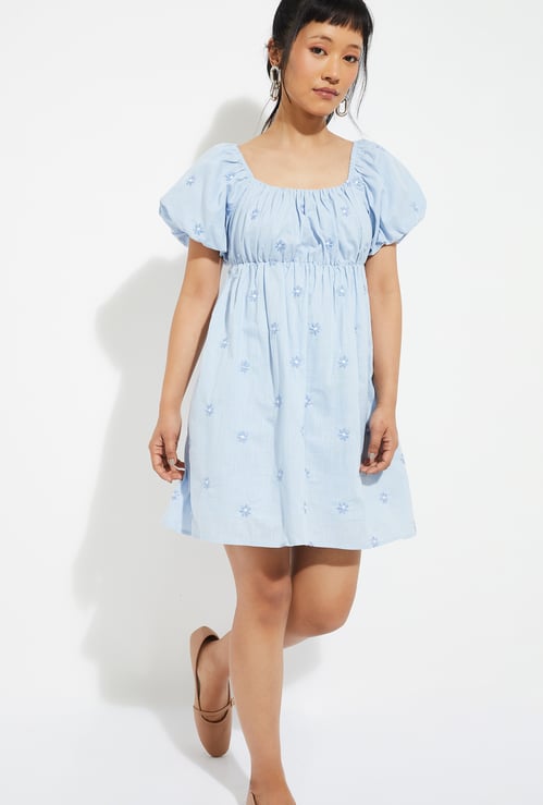 ALAYA F x URB_N Women Embroidered A-line Dress