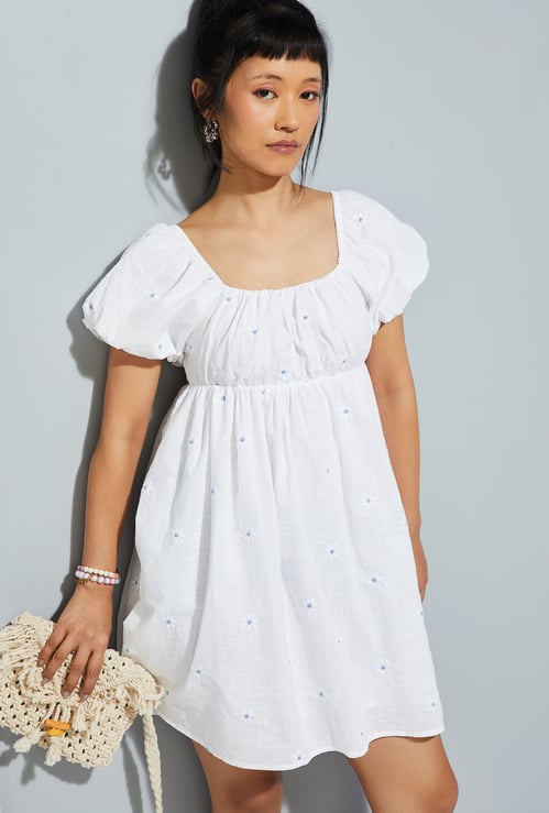 ALAYA F x URB_N Women Embroidered A-line Dress