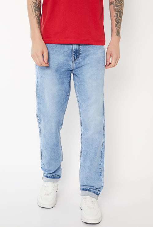 Men Dark Wash Relaxed Fit Jeans