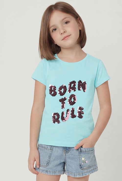 Girls Sequinned T-shirt