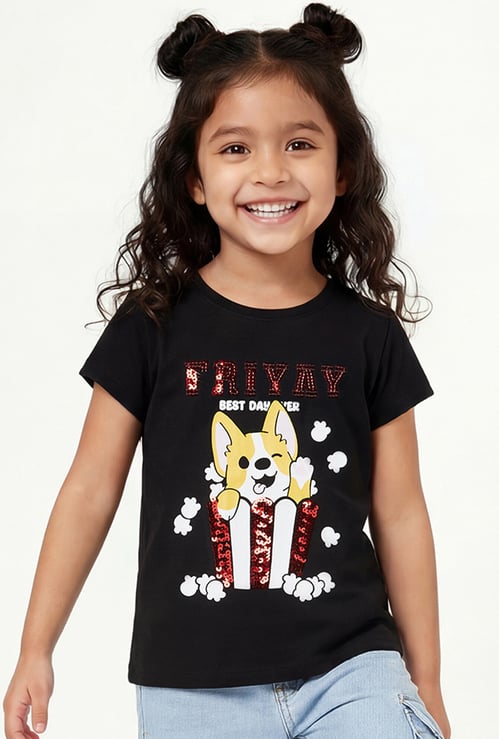Girls Sequinned T-shirt