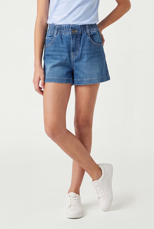 Girls Washed Denim Shorts