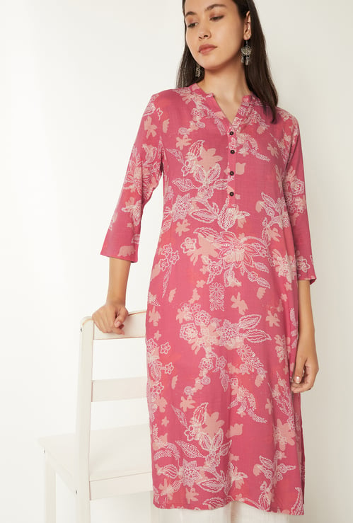 Women Floral Print Straight Kurta