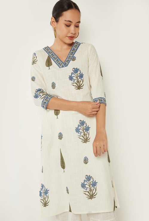 Women Floral Print Straight Kurta