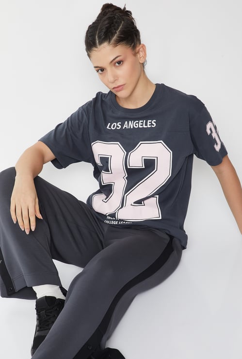 Women Printed Oversized Sports T-shirt - Pack of 2