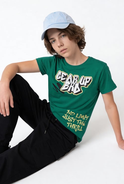 Boys Typographic Print T-shirt