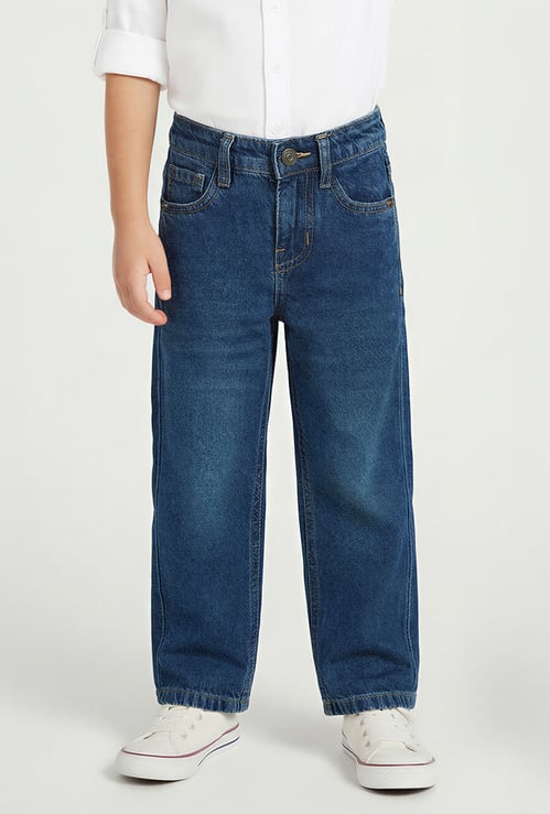 Boys Stonewashed Loose Fit Jeans