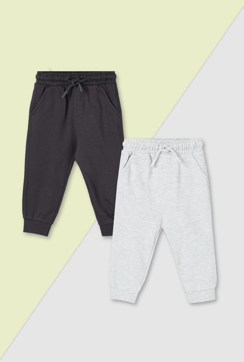 Boys Solid Joggers - Pack of 2
