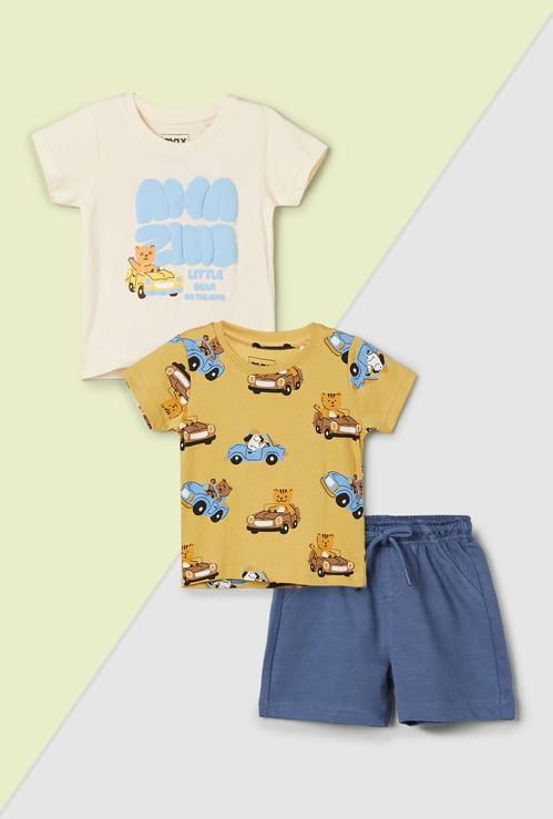 Boys Printed Shorts Set - Pack of 3