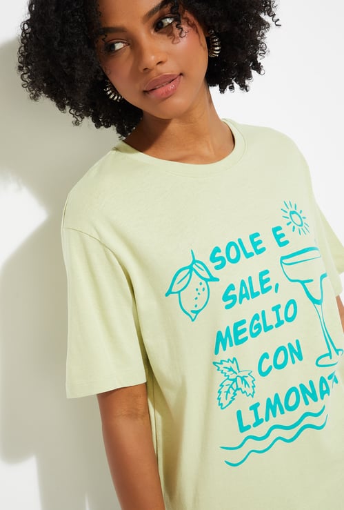 URB_N Women Printed Relaxed Fit T-shirt