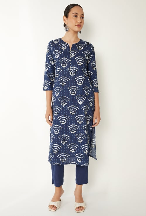 Women Floral Print Straight Kurta Set