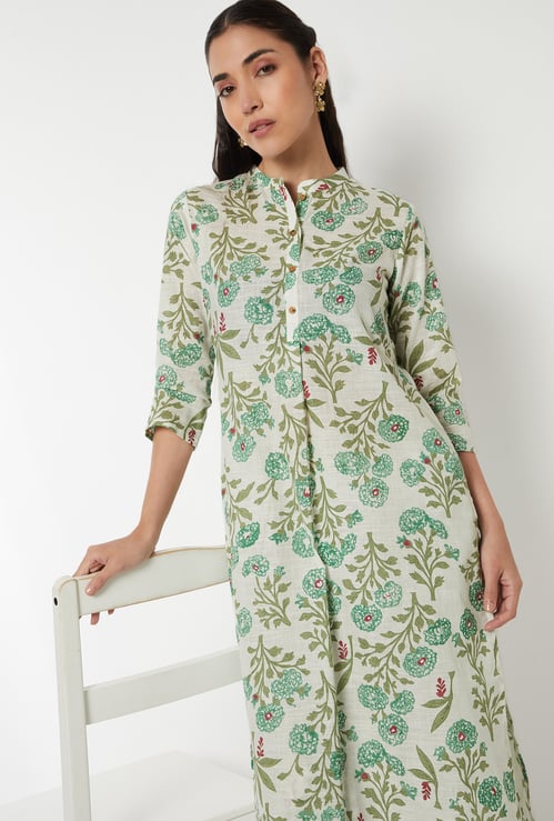 Women Floral Print Straight Kurta Set