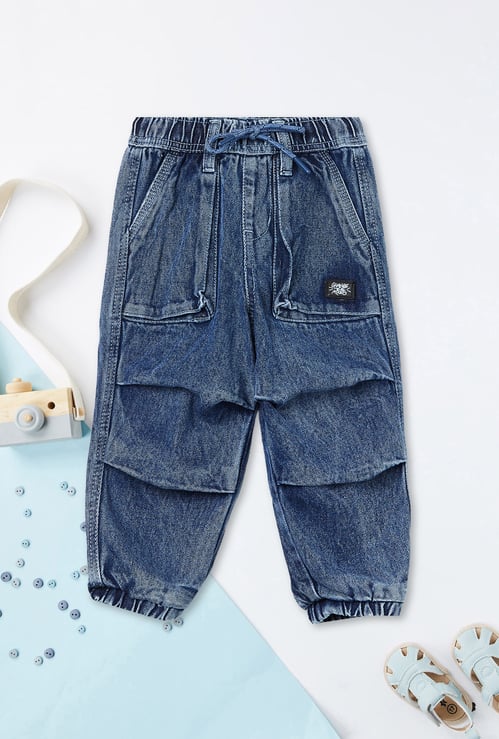 Boys Washed Denim Joggers