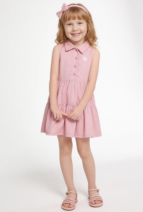 Girls Embroidered Shirt Dress