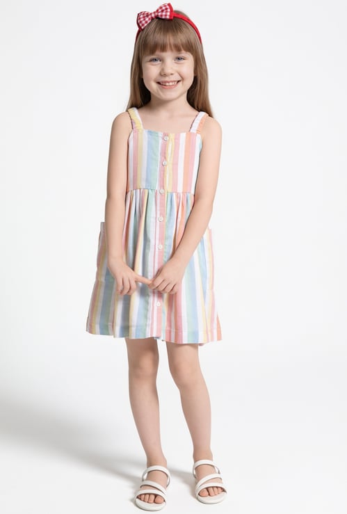 Girls Striped A-Line Dress