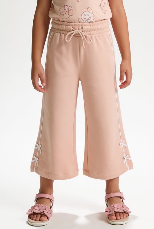 Girls Solid Wide Leg Trouser