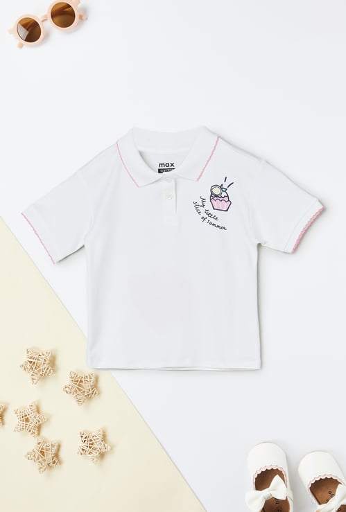 Girls Printed Polo T-shirt