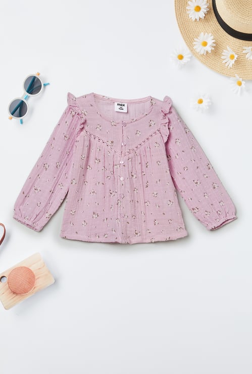 Girls Floral Print Tops