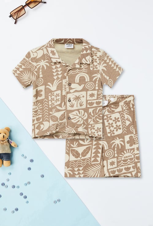 Boys Printed Shorts Set