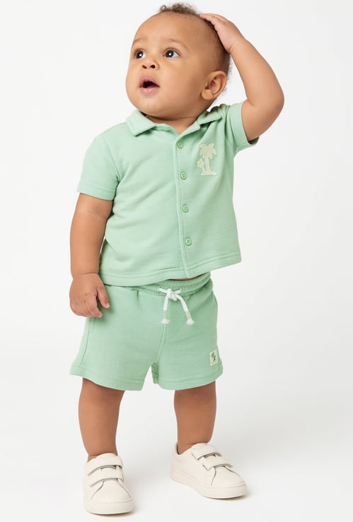 Boys Embroidered Shorts Set