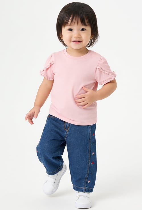 Girls Embroidered Jeans