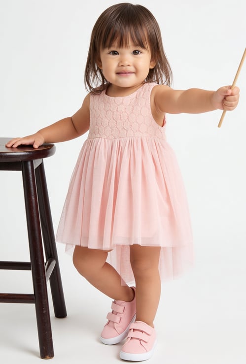 Girls Crochet Dress with Headband