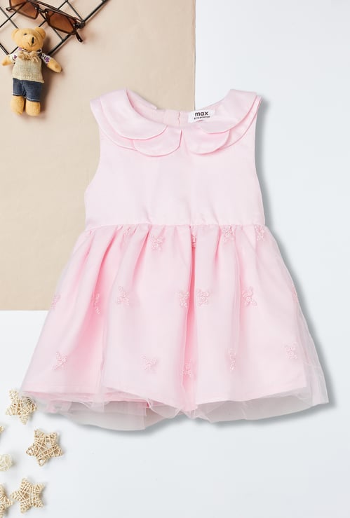 Girls Embroidered Tulle Dress with Headband
