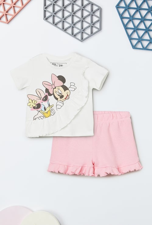 Girls Minnie & Daisy Duck Printed Shorts Set