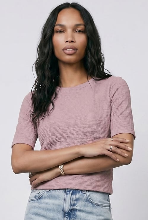 Women Textured T-shirt