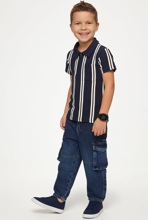 Boys Striped Polo T-shirt