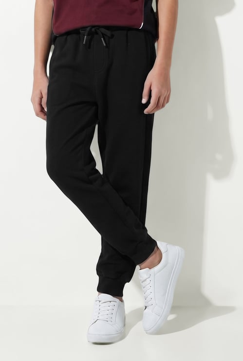 Boys Textured Knit Joggers