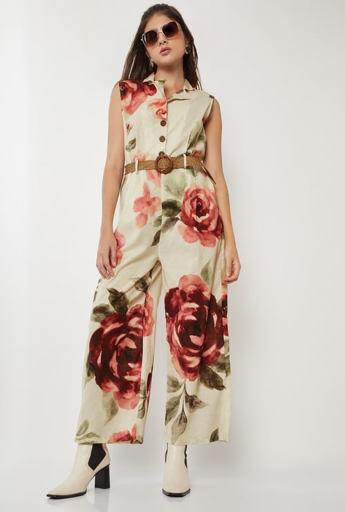 Women Floral Print Ethnic Jumpsuit