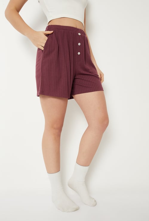 Women Ribbed Lounge Shorts
