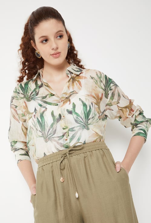 Women Printed Oversized Shirt