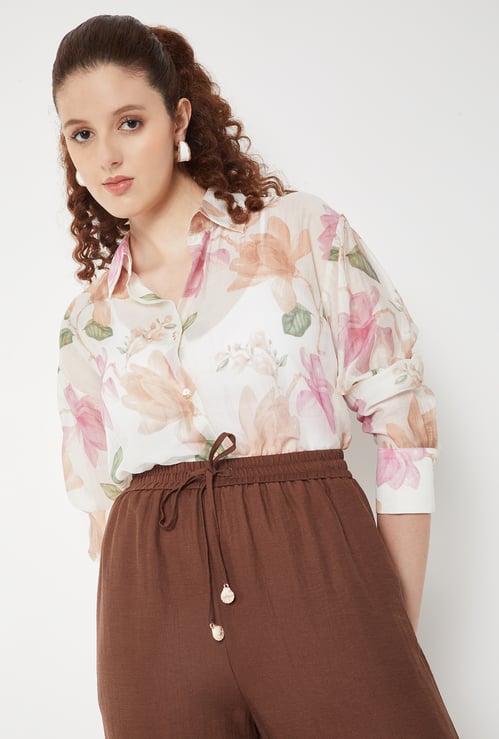 Women Printed Oversized Shirt