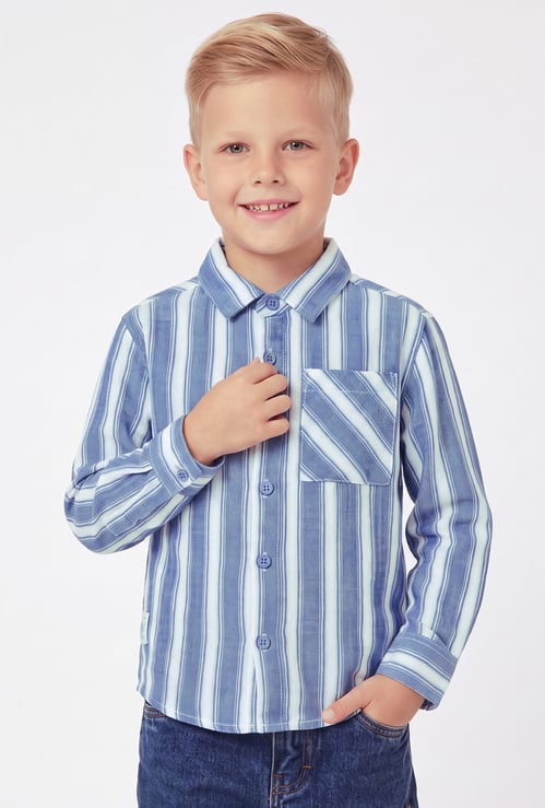 Boys Striped Regular Fit Shirt