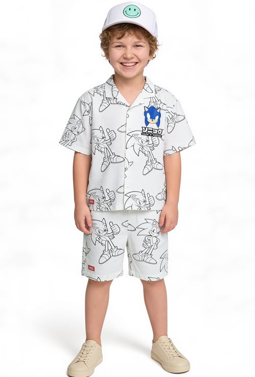 Boys Sonic Printed Shorts Set