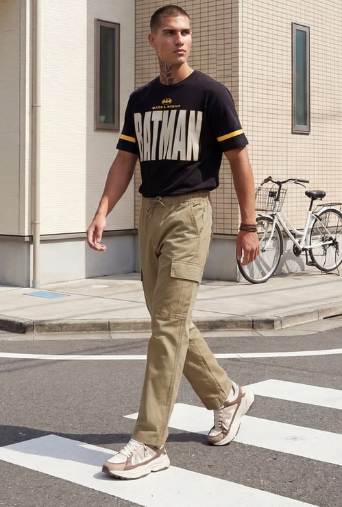 URB_N Men Solid Cargo Trousers
