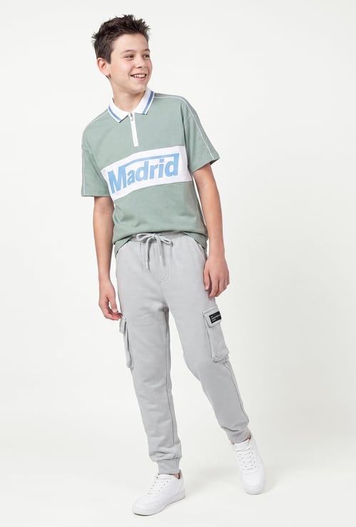 Boys Solid Cargo Joggers